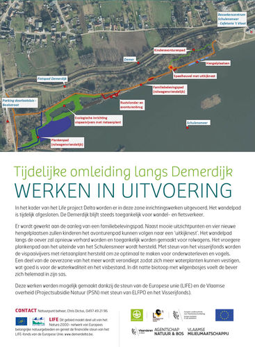 Tijdelijke omleiding langs Demerdijk wegens werken